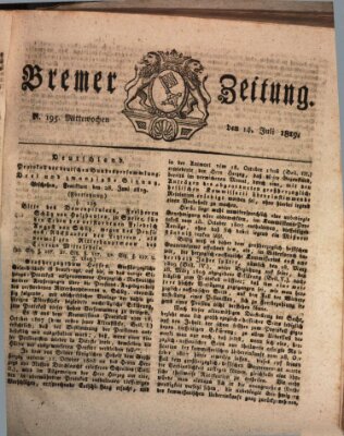 Bremer Zeitung Mittwoch 14. Juli 1819