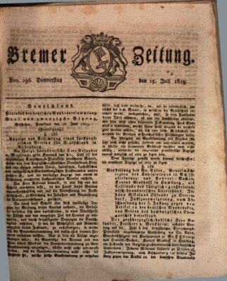 Bremer Zeitung Donnerstag 15. Juli 1819