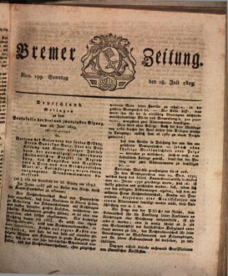 Bremer Zeitung Sonntag 18. Juli 1819