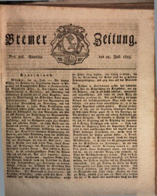 Bremer Zeitung Sonntag 25. Juli 1819