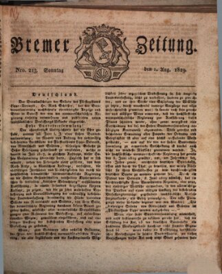 Bremer Zeitung Sonntag 1. August 1819