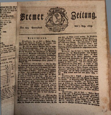 Bremer Zeitung Samstag 7. August 1819