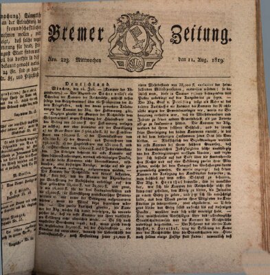 Bremer Zeitung Mittwoch 11. August 1819