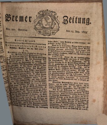 Bremer Zeitung Sonntag 15. August 1819