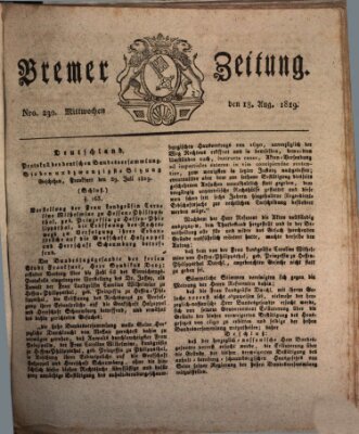 Bremer Zeitung Mittwoch 18. August 1819