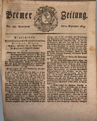 Bremer Zeitung Samstag 4. September 1819