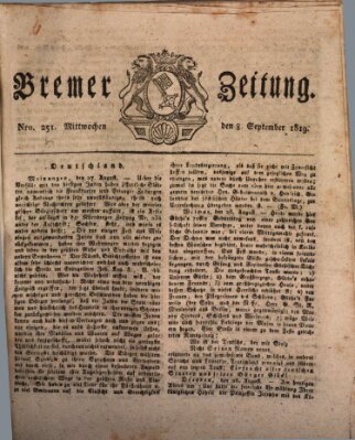 Bremer Zeitung Mittwoch 8. September 1819