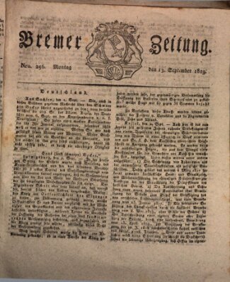 Bremer Zeitung Montag 13. September 1819