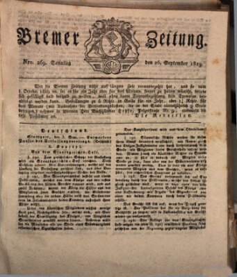 Bremer Zeitung Sonntag 26. September 1819