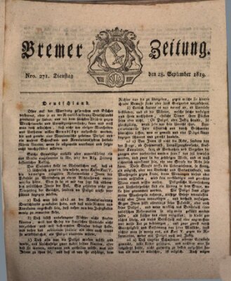 Bremer Zeitung Dienstag 28. September 1819