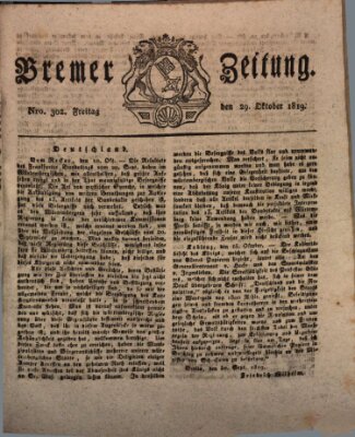 Bremer Zeitung Freitag 29. Oktober 1819