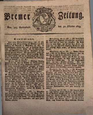 Bremer Zeitung Samstag 30. Oktober 1819