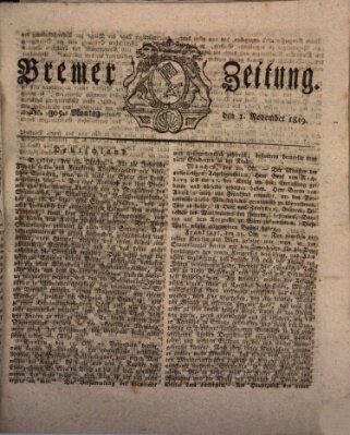 Bremer Zeitung Montag 1. November 1819