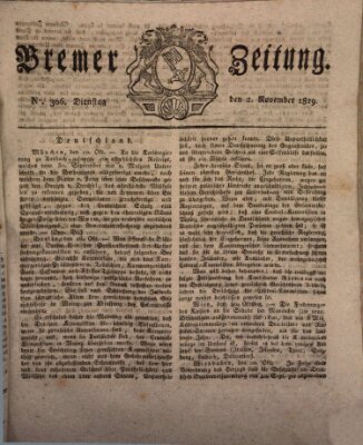 Bremer Zeitung Dienstag 2. November 1819