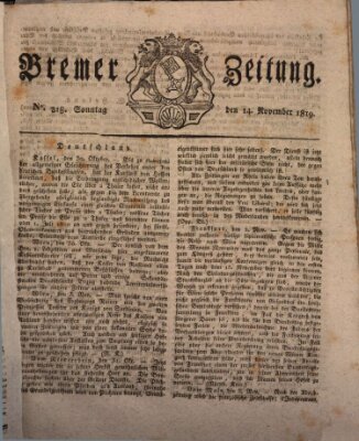 Bremer Zeitung Sonntag 14. November 1819