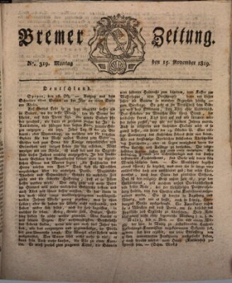 Bremer Zeitung Montag 15. November 1819