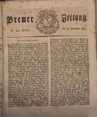 Bremer Zeitung Freitag 19. November 1819