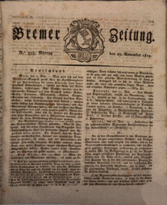 Bremer Zeitung Montag 29. November 1819