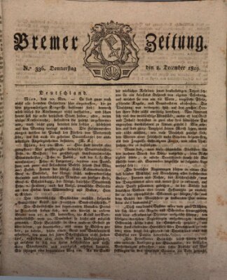 Bremer Zeitung Donnerstag 2. Dezember 1819