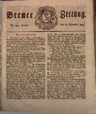 Bremer Zeitung Freitag 10. Dezember 1819