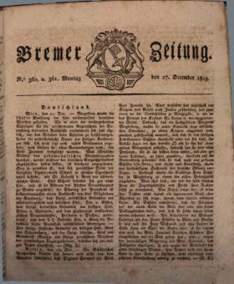 Bremer Zeitung Montag 27. Dezember 1819