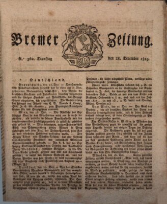 Bremer Zeitung Dienstag 28. Dezember 1819