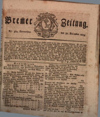 Bremer Zeitung Donnerstag 30. Dezember 1819