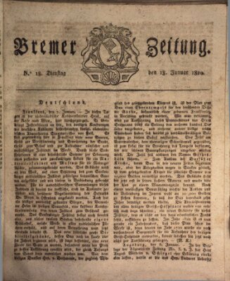 Bremer Zeitung Dienstag 18. Januar 1820