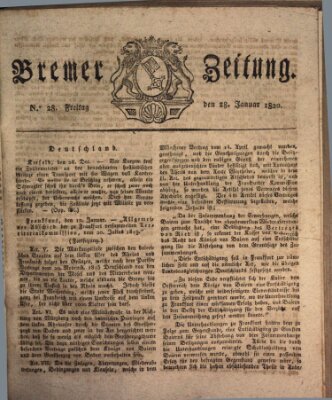 Bremer Zeitung Freitag 28. Januar 1820