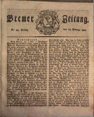 Bremer Zeitung Freitag 18. Februar 1820