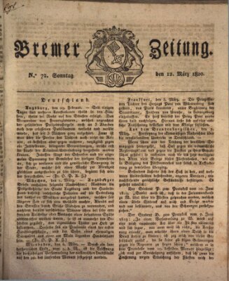 Bremer Zeitung Sonntag 12. März 1820