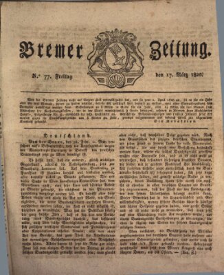 Bremer Zeitung Freitag 17. März 1820