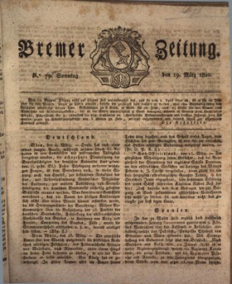 Bremer Zeitung Sonntag 19. März 1820