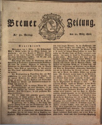 Bremer Zeitung Montag 20. März 1820