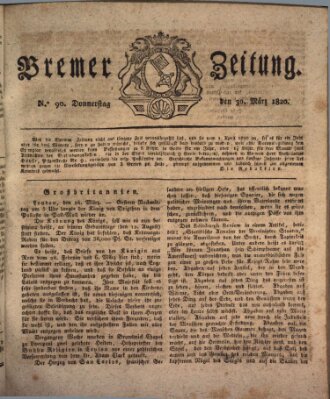 Bremer Zeitung Donnerstag 30. März 1820