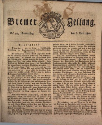 Bremer Zeitung Donnerstag 6. April 1820