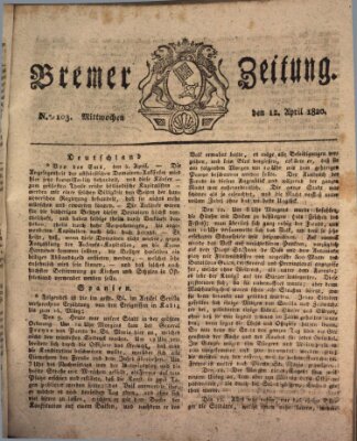 Bremer Zeitung Mittwoch 12. April 1820