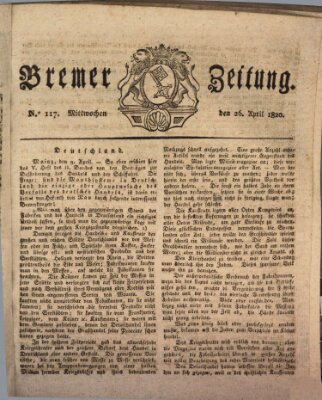 Bremer Zeitung Mittwoch 26. April 1820