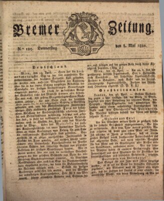 Bremer Zeitung Donnerstag 4. Mai 1820