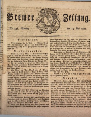 Bremer Zeitung Montag 15. Mai 1820