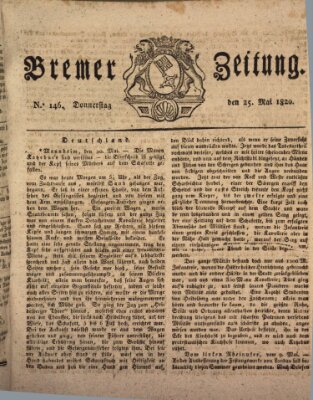 Bremer Zeitung Donnerstag 25. Mai 1820