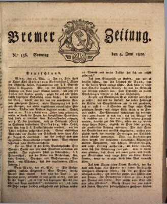 Bremer Zeitung Sonntag 4. Juni 1820