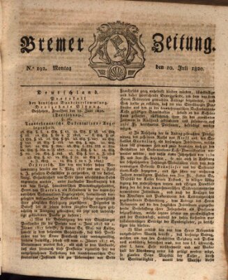 Bremer Zeitung Montag 10. Juli 1820