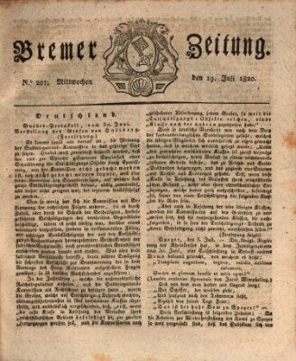 Bremer Zeitung Mittwoch 19. Juli 1820