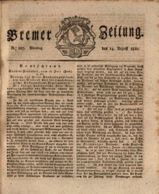 Bremer Zeitung Montag 14. August 1820