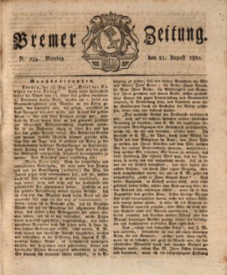 Bremer Zeitung Montag 21. August 1820