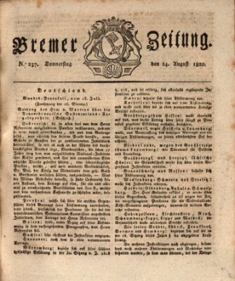 Bremer Zeitung Donnerstag 24. August 1820