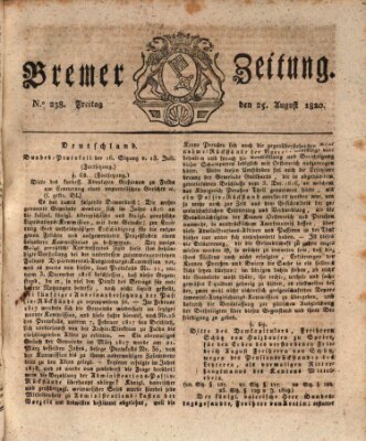 Bremer Zeitung Freitag 25. August 1820