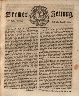 Bremer Zeitung Montag 28. August 1820