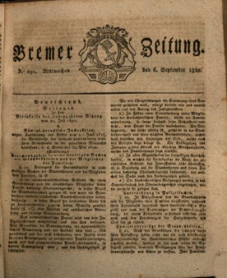 Bremer Zeitung Mittwoch 6. September 1820